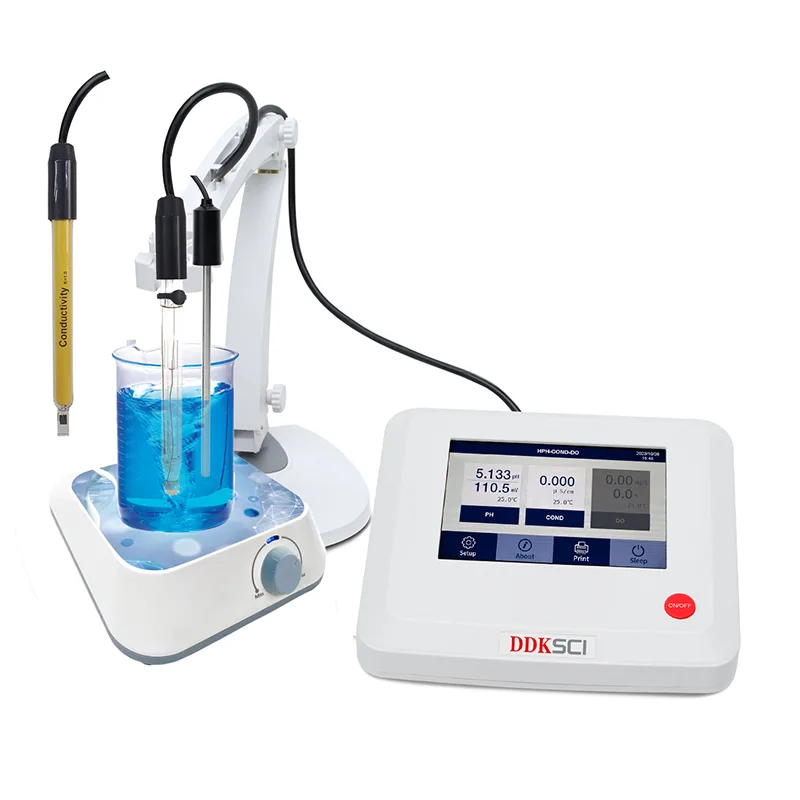 หน้าจอสัมผัสเครื่องวัด pH Cond แบบตั้งโต๊ะ
